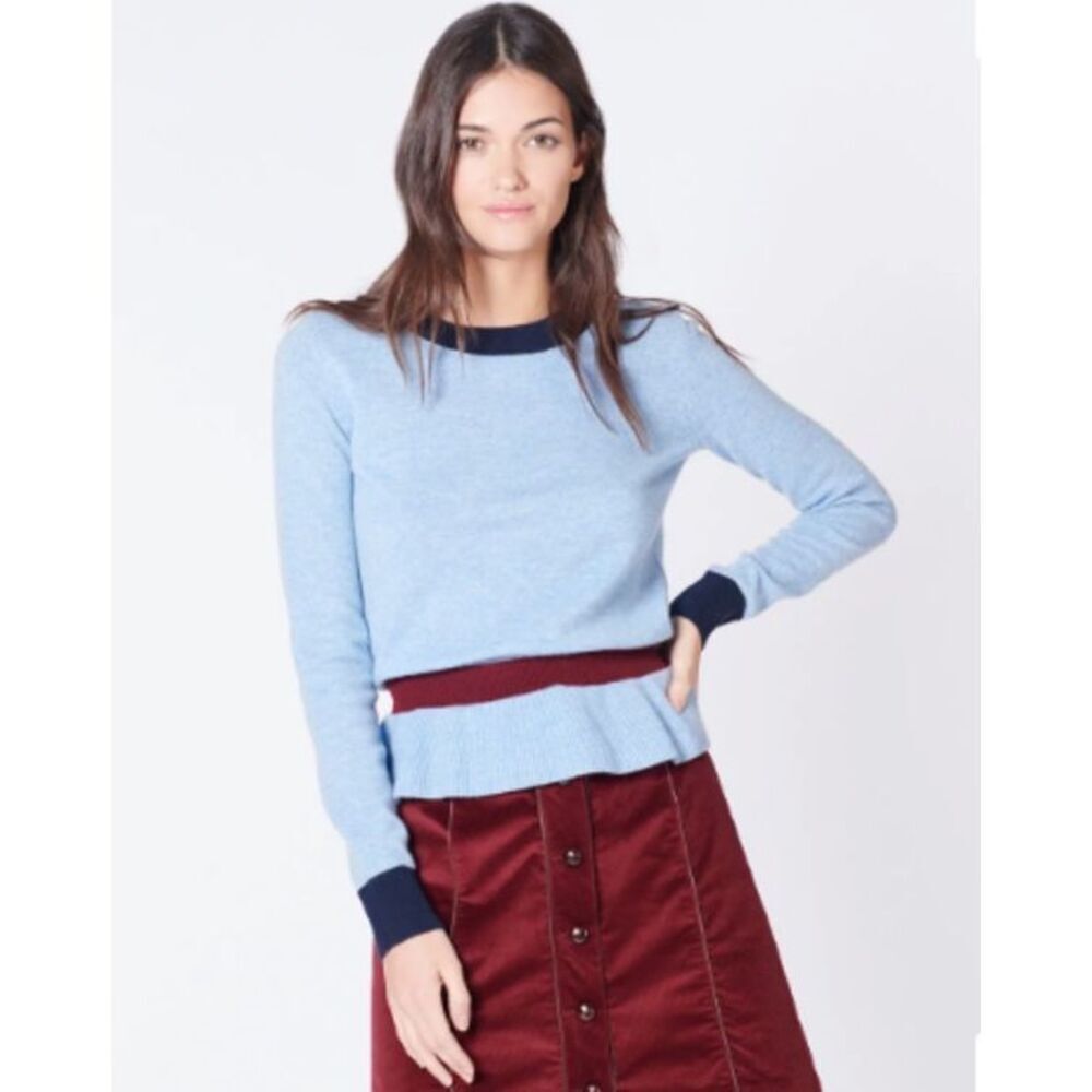 Veronica Beard Sistine Sweater Blue Combo Size Medium